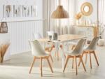 MAXISHOP Italia Collection Masa de dining extensibila LOUISIANA Maro deschis 120 160 cm 75 cm Lemn