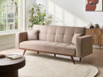 MAXISHOP Italia Collection Canapea extensibila cu 3 locuri HJULBY Maro deschis Canapea