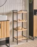 Maxishop Biblioteca cu 4 rafturi TAJZARA Lemn de bambus Maro deschis Biblioteca