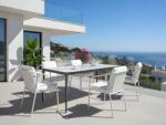 MAXISHOP Italia Collection Masa dining de exterior SOVARETO 180 cm 90 cm efect marmorat Alb marmura