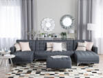 MAXISHOP Italia Collection Canapea modulara extensibila in forma de U cu 5 locuri ABERDEEN Gri inchis Canapea