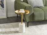 MAXISHOP Italia Collection Masa laterala CAMELO Metal Alb Masa de cafea