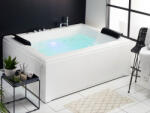 MAXISHOP Italia Collection Cada de colt LED cu hidromasaj SALAMANCA 183 x 142 cm Alb