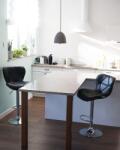 MAXISHOP Italia Collection Set de 2 scaune de bar VALETTA Piele ecologica Pivotant Negru - sanitare-online - 1 118,60 RON