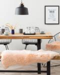 MAXISHOP Italia Collection Covor din blana de oaie ULURU Roz piersica 65 x 110 cm Covor