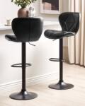 MAXISHOP Italia Collection Set de 2 scaune de bar VALETTA Piele ecologica Pivotant Negru - sanitare-online - 1 034,60 RON