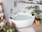 MAXISHOP Italia Collection Cada de colt LED cu hidromasaj SENADO 205 x 150 cm Alb