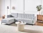 MAXISHOP Italia Collection Coltar extensibil modular cu 4 locuri ABERDEEN Catifea Gri deschis Dreapta