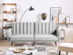 MAXISHOP Italia Collection Canapea extensibila cu 3 locuri VIMMERBY Catifea Gri deschis Canapea