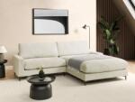MAXISHOP Italia Collection Coltar cu 3 locuri MALOY Chenille Alb-murdar Stanga