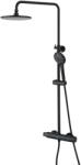 Lemark Coloana de dus cu baterie termostatica Lemark Bronx LM3770BL Negru, cu dus tip ploaie