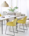 MAXISHOP Italia Collection Set de 2 scaune dining SYLVA Galben