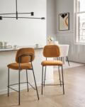 MAXISHOP Italia Collection Set de 2 scaune de bar DUETTE Catifea Maro auriu