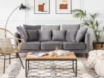 MAXISHOP Italia Collection Canapea cu 3 locuri FENSTAD Catifea Gri Canapea