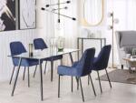 MAXISHOP Italia Collection Masa de dining MIDLAND Negru 140 cm 80 cm Sticla securizata