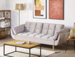 MAXISHOP Italia Collection Canapea extensibila cu 3 locuri ASBY Catifea Gri deschis Canapea