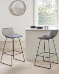 MAXISHOP Italia Collection Set de 2 scaune de bar FREDONIA Metal Negru