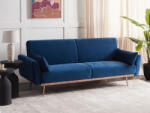 MAXISHOP Italia Collection Canapea extensibila cu 3 locuri EINA Catifea Bleumarin Canapea