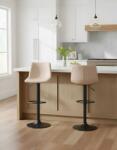 MAXISHOP Italia Collection Set de 2 scaune de bar LEBRIJA Piele ecologica Pivotant Bej deschis