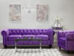MAXISHOP Italia Collection Canapea cu 3 locuri CHESTERFIELD Catifea Violet Canapea