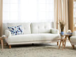 MAXISHOP Italia Collection Canapea cu 3 locuri TUVE Alb-murdar Canapea