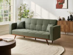 MAXISHOP Italia Collection Canapea extensibila cu 3 locuri HJULBY Verde masliniu Canapea