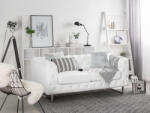 MAXISHOP Italia Collection Canapea cu 2 locuri VISSLAND Piele ecologica Alb Canapea