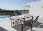 MAXISHOP Italia Collection Masa dining de exterior TOLENTINO 180 cm 90 cm efect de piatra Aspect travertin - sanitare-online - 3 046,80 RON