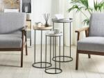 MAXISHOP Italia Collection Set de 3 mese laterale TEXON Negru