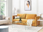 MAXISHOP Italia Collection Canapea extensibila cu 3 locuri EKSJO Catifea Galben mustar cu depozitare Canapea