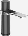 Webert Baterie monocomanda lavoar cu scurgere ascendenta si descendenta, inox negru, cu furtunuri flexibile de 3 8, F cm 50
