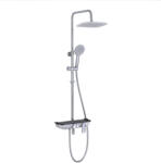 Lemark Coloana de dus Lemark Tropic LM7012C-EU, crom, cu baterie, cap de dus tip tropic si pipa pivotanta