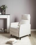 MAXISHOP Italia Collection Fotoliu cu recliner SELVIK Suport pentru picioare retractabil Alb-murdar