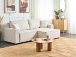 MAXISHOP Italia Collection Canapea extensibila cu 3 locuri KARILA Bej deschis cu depozitare Stanga Canapea