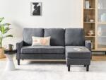 MAXISHOP Italia Collection Canapea cu 3 locuri AVESTA Gri inchis cu otoman Canapea