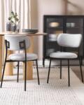 MAXISHOP Italia Collection Set de 2 scaune dining CASEY Gri deschis