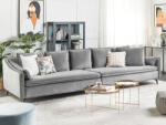 MAXISHOP Italia Collection Canapea cu 4 locuri AURE Catifea Gri deschis Canapea
