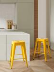 MAXISHOP Italia Collection Set de 2 scaune de bar CABRILLO Metal Galben