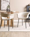 MAXISHOP Italia Collection Set de 2 scaune dining ELMA Bej deschis