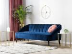 MAXISHOP Italia Collection Canapea cu 3 locuri ALSVAG Catifea Bleumarin Canapea