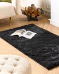 MAXISHOP Italia Collection Covor din blana sintetica GHARO Negru 80 x 150 cm Covor