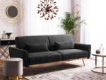 MAXISHOP Italia Collection Canapea extensibila cu 3 locuri EINA Catifea Negru Canapea