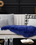 MAXISHOP Italia Collection Covor din blana de oaie ULURU Bleumarin 65 x 110 cm Covor