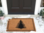 MAXISHOP Italia Collection Covor intrare MANAPAO Natural 60 x 90 cm Model de Craciun Fibra de nuca de cocos Covor