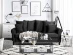 MAXISHOP Italia Collection Canapea cu 3 locuri BORNHOLM Catifea Negru Canapea