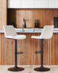 MAXISHOP Italia Collection Set de 2 scaune de bar DUBROVNIK Catifea Pivotant Bej deschis