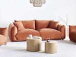 MAXISHOP Italia Collection Canapea cu 3 locuri LUVOS Catifea Maro auriu Canapea