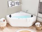 MAXISHOP Italia Collection Cada de colt LED cu hidromasaj MEVES 140 x 140 cm Alb