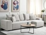MAXISHOP Italia Collection Coltar extensibil cu 3 locuri LUSPA Gri deschis cu depozitare Stanga