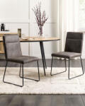 MAXISHOP Italia Collection Set de 2 scaune dining NEVADA Gri inchis